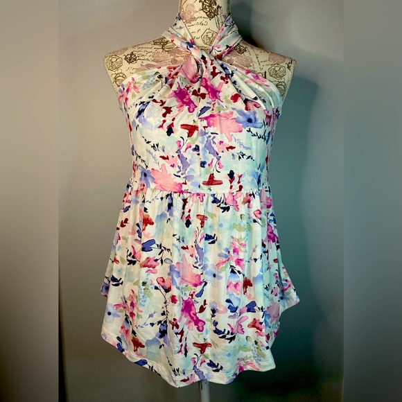 NWT Be Stage Floral Halter Top - Picture 2 of 6